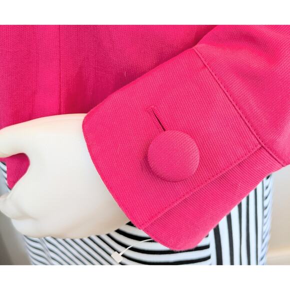 NEW Talbots Blazer 14 Fuschia Pink Button Front Super Lightweight Cotton Jacket - Picture 7 of 9